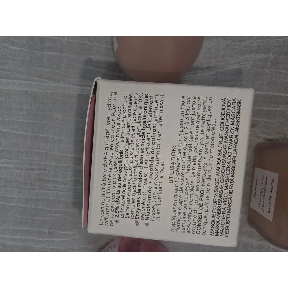 GLOW RECIPEWatermelon AHA Night Treatment, Dew Drops&Plum Plump Hyaluronic Serum